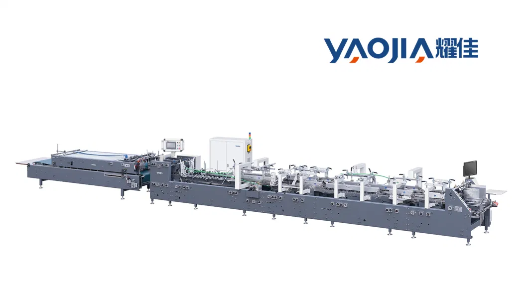 Yaojia Folder Gluer Machine Folding Corrugated Carton Electric Box Folding Carton Pasting Forming Machine Crash Lock Bottom Folding Gluing Machine